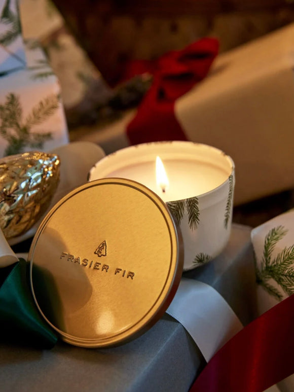 Thymes: Frasier Fir Candle Tin with Gold Lid