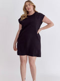 Sleeveless Textured Dress - Black