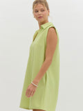 Isla Textured Mini Dress - Lime