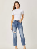 Risen: High Rise Straight Jeans - Medium