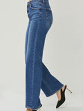 Risen: High Rise Dark Wash Straight Jeans