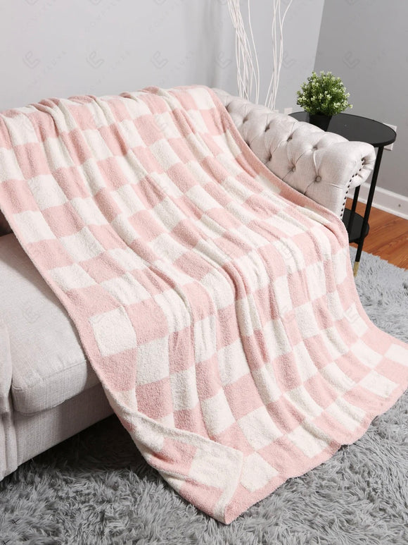 Better than Dreams Blanket - Pink & White Checker