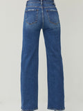 Risen: High Rise Dark Wash Straight Jeans