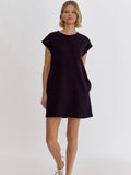 Sleeveless Textured Dress - Black