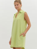 Isla Textured Mini Dress - Lime