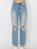 Risen: Ankle Slim Straight Jeans