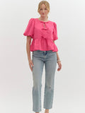 Molly Tie Top - Hot Pink