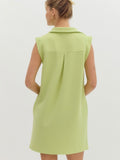 Isla Textured Mini Dress - Lime