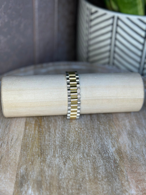 XL Two Toned Watch Band Bracelet