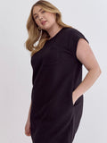 Sleeveless Textured Dress - Black