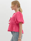 Molly Tie Top - Hot Pink