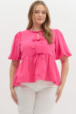 Molly Tie Top - Hot Pink