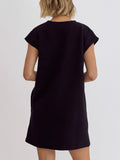 Sleeveless Textured Dress - Black