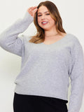 Aspen V-Neck Sweater - Grey
