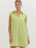 Isla Textured Mini Dress - Lime