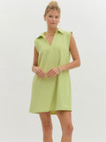 Isla Textured Mini Dress - Lime