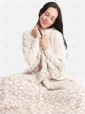 Better than Dreams Blanket - Beige & White Leopard