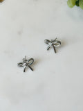 Small Bow Earrings - Silver