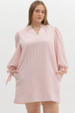 Spring Pink Striped Dress