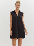 Isla Textured Mini Dress - Black