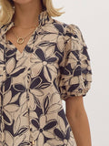 Frannie Neutral Florals Top