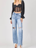 Risen: Acid Wash Wide Leg Jeans