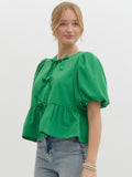 Molly Tie Top - Island Green