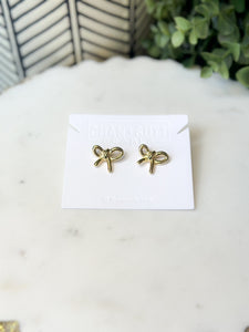 Small Bow Earrings - Gold