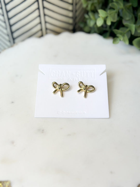 Small Bow Earrings - Gold