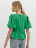 Molly Tie Top - Island Green