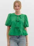 Molly Tie Top - Island Green