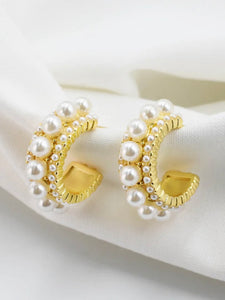 Treasure Jewels: Double Pearly Hoops