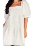 Barbara Tiered Dress - White