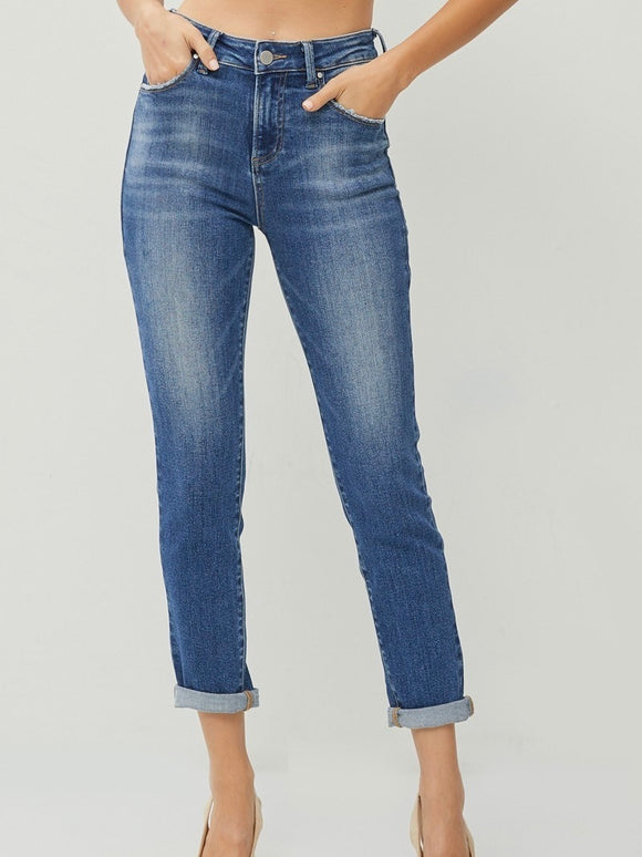 Risen: Relaxed Roll Up Skinny Jeans