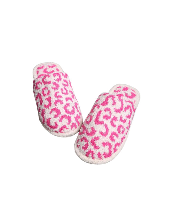 Leopard Slippers - Hot Pink