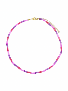 Alex Dainty Gemstone Necklace - Magenta