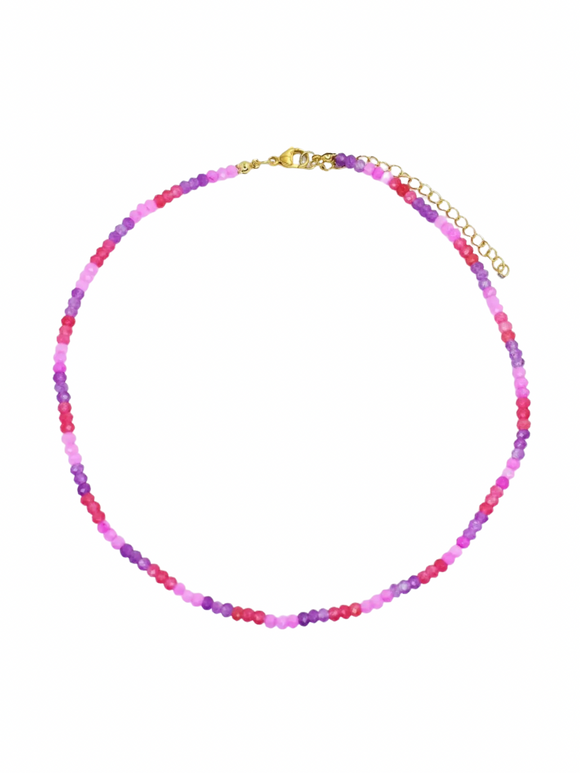 Alex Dainty Gemstone Necklace - Magenta