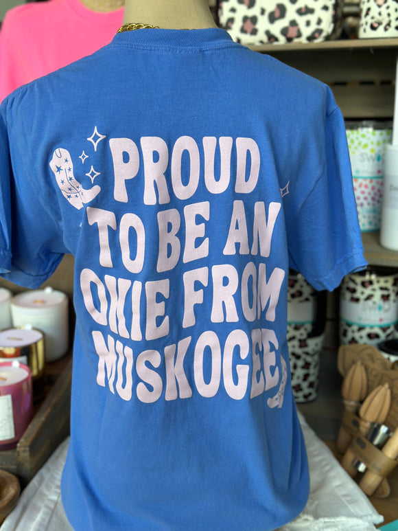 Proud to Be an Okie Tee - Periwinkle