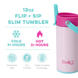 Swig Flip + Sip Slim Tumbler (12oz) - Cotton Candy