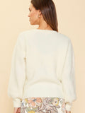 Bejeweled Sweater - Cream